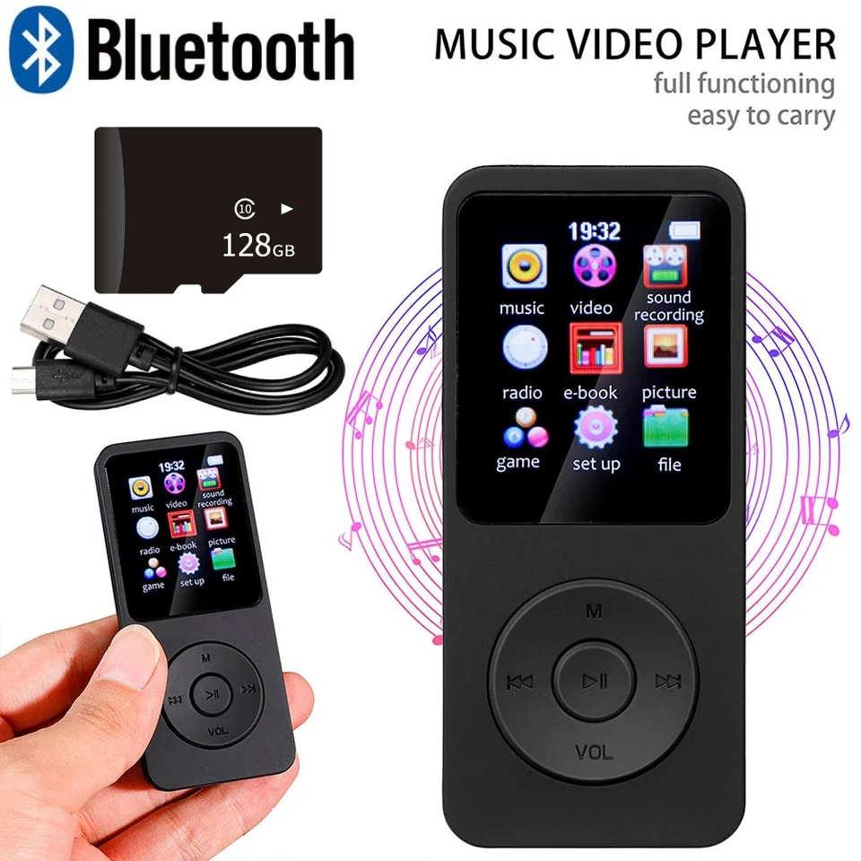 1,8 palca MP3 MP4 Player Bluetooth 5.0 Prenosný Rádio HiFi Hudobného reproduktora 0/16/32/64 GB Card Walking Running Digital Audio Recorder