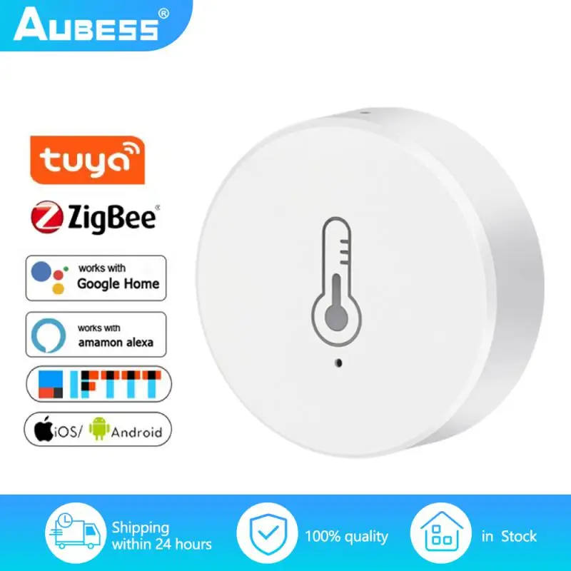 1/8ks Tuya Zigbee Vlhkosť snímač Prenosná prenosná batéria Dlhý v pohotovostnom režime Smart Home pracuje s Alexa Google Home