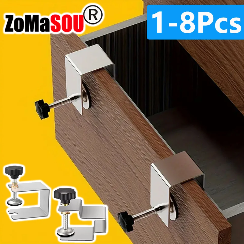 1-8ks Woodworking Jig Oceľový zásuvkový panel Klipy Zásuvka na prednú inštaláciu svoriek skrinky Nástroj Domáci nábytok Nástroje