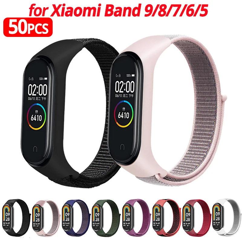 1 balenie nylonových hodiniek pre Xiaomi Mi Band 9 7 8 Bracelet Nylon Sport Band pás pre Miband 4 5 6 7