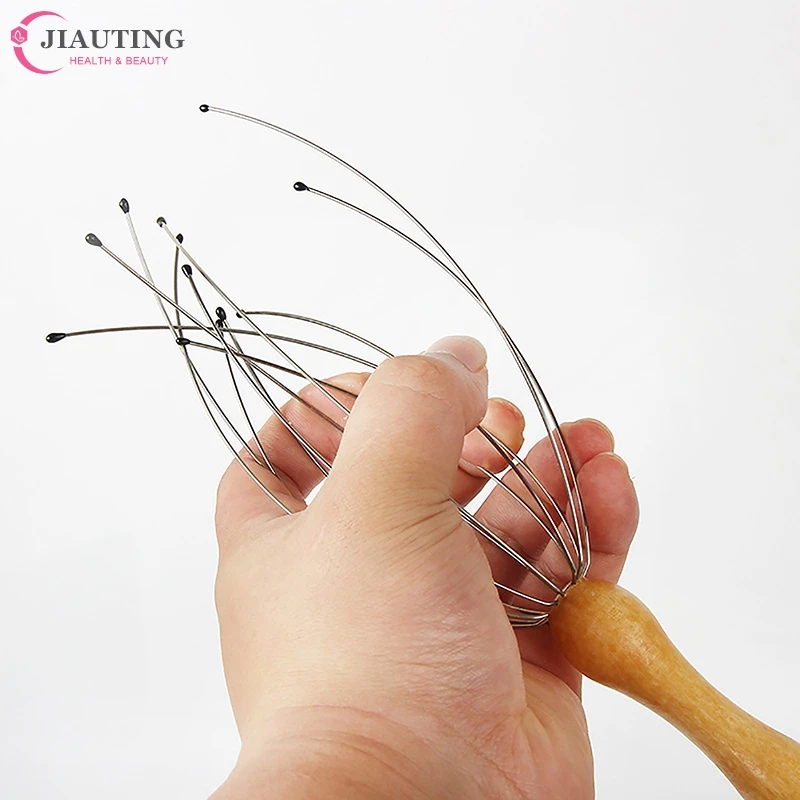 1*drevená rukoväť chobotnica hlava Massager Scratch Scr Scratch REAKLÁCIA RELAKÁCIA Massager Scratiac