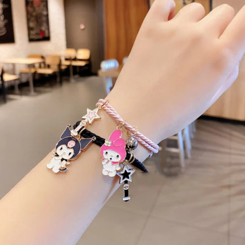 1 dvojica príslušenstva Sanrio Rukatlet Kuromi Melody Magnetická malá guma Pár priateľka Karika
