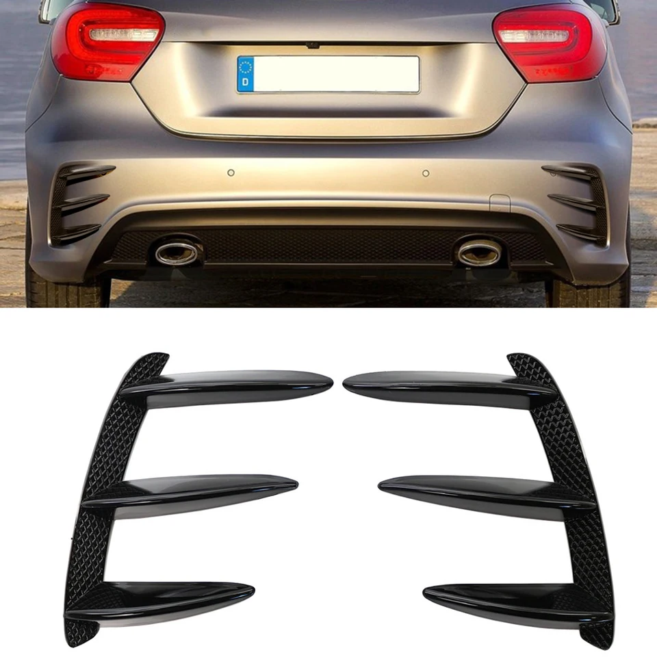 1 Dvojica zadného nárazníka Venkovacie kabáty Vložky automobilu Zadné nárazníky Side Spoiler pre Mercedes Benz W176 A200 A250 A260 A45