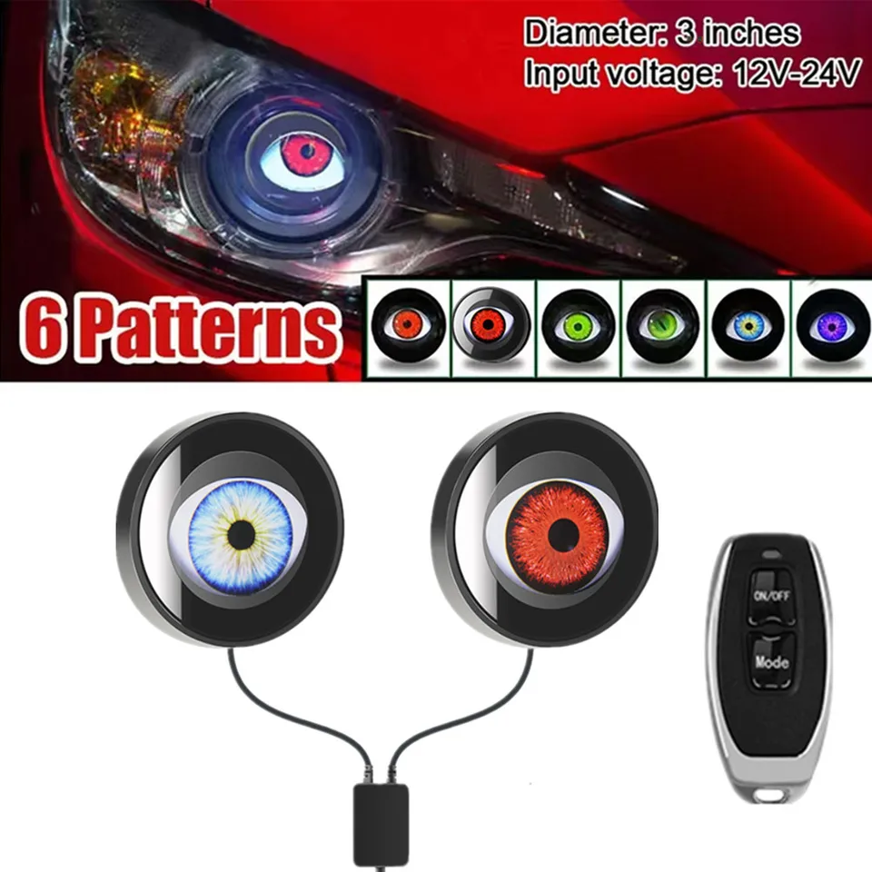 1 DYNAMICKÁ LED ACON Svetlomety Eyes Light s diaľkovým ovládaním LED DEMON EYE OCE DECOND DECON SVETLO SVETLO AKO SVETLO 12V-36V