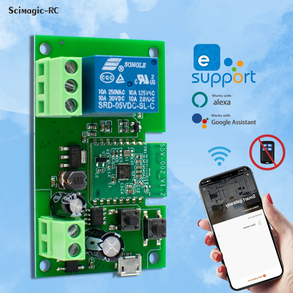 1 kanál Ewelink TUYA WiFi Wireless Smart Home Automation Switch DC 12V 24V 32V 1CH PATRING/SHOLOKOVANÝ RELEPLE MODUL