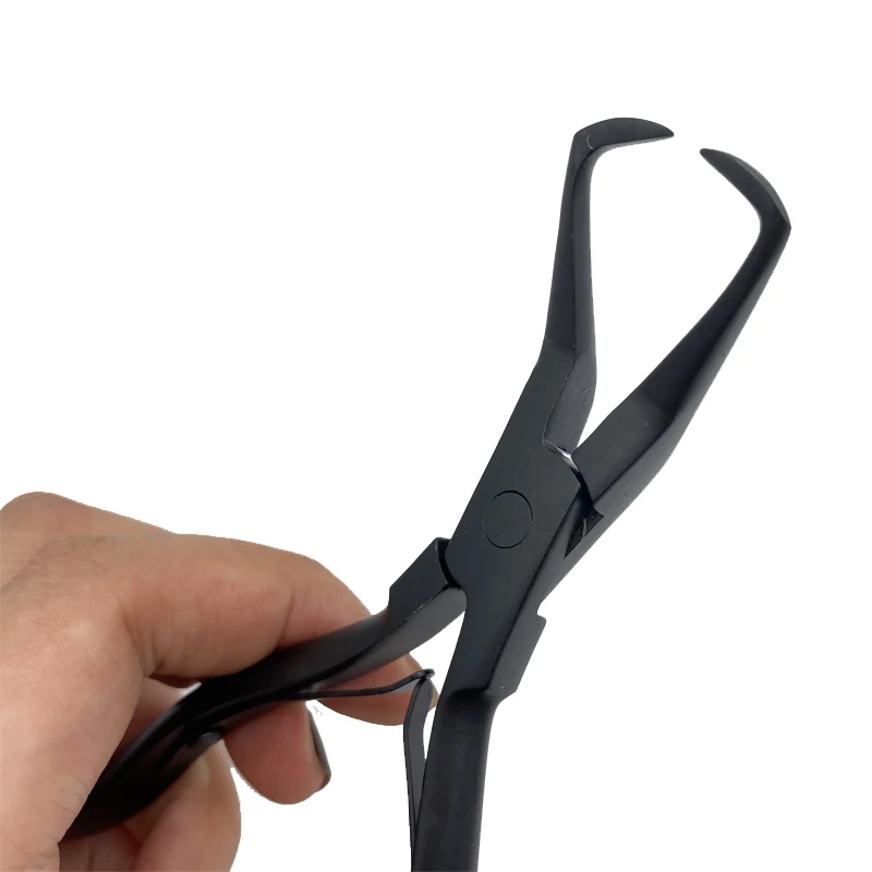 1 ks 5,5 palca strieborná z nehrdzavejúcej ocele Clamp Chair Plier s dvoma háčikmi Keratínovými vlasmi