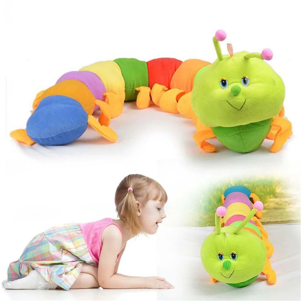 1 ks 50 cm farebný húsenica plyšová hračka Hray Doll Mäkká pohodlná bavlnená červová pohovka Caterpillar Cushion Hračky narodeniny darček k narodeninám