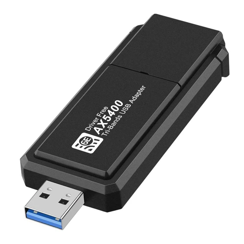 1 ks 5400 Mbps USB 3.0 bezdrôtová sieťová karta WiFi 6E Tri-Band 2,4G 5G 6G Adapter Black