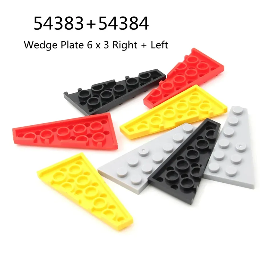 1 ks Budovové bloky 54383 54384 klinový doska 6 x 3 vpravo + Zbierky ľavých tehál Hromadná modulárna hračka GBC pre high-tech moc set