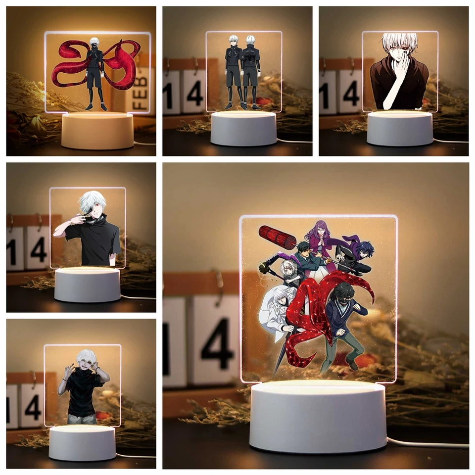 1 ks cool moderné anime znaky 3D LED pre domácu dekoráciu