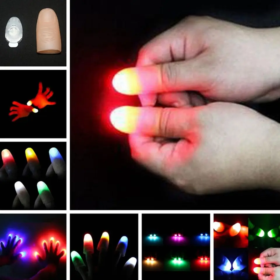 1 ks dekorácie darčeky Glow Toys Magic Trick RiPs prsty Light Up Apprecks Blikajúce prsty Indukčné svetlo