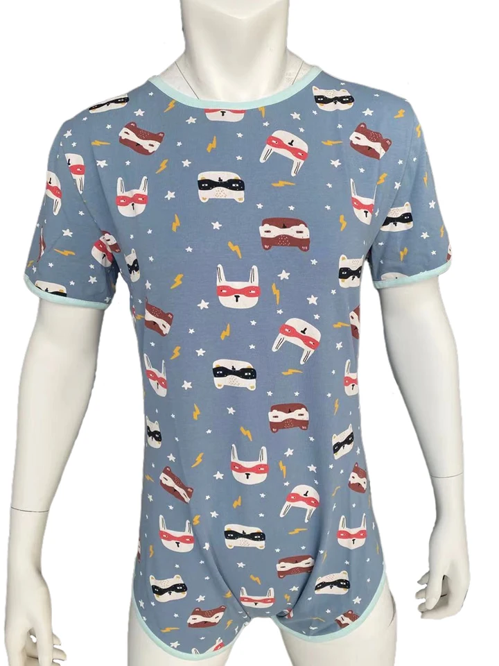 1 ks * Dospelý milenec detskej plienky Onesie Snap Crotch Romper Bodysuit, Zpyd01-2
