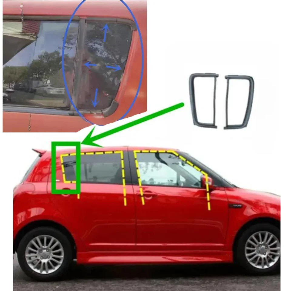 1 ks Dvere Gumber for Suzuki Swift 2006-2011 Okno bahenné žľab pre Swift Protector Gum Gume Tale