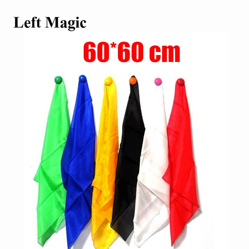 1 ks farebné hodváb 60*60 cm šatky Magic Triks Learning & Education Magic Silk for Close Up Magic Prop E3136