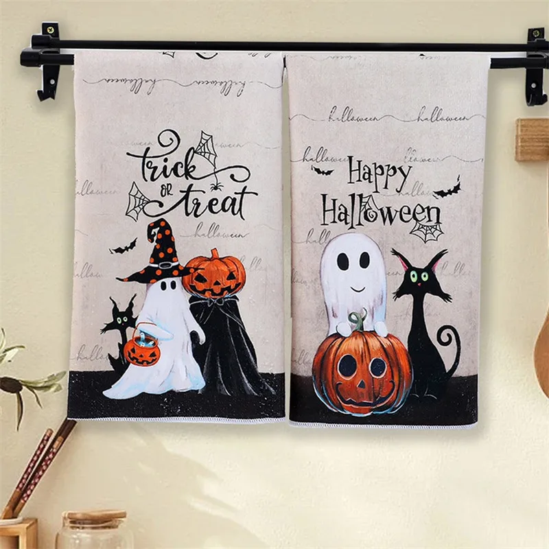 1 ks Halloween umyte si ruky uteráky gotická hororová kúpeľňa dekorácia lebka Goth Dish Cloths pre večierky