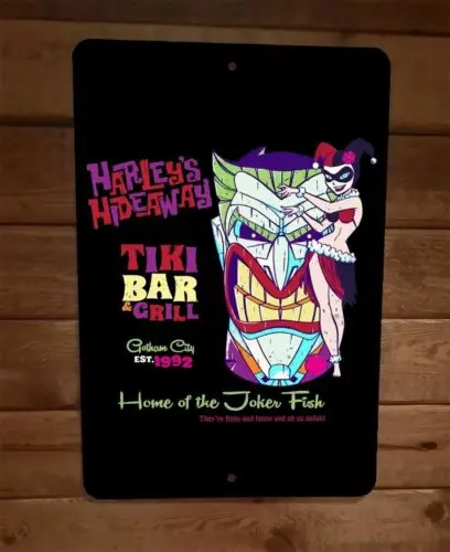 1 ks, Harleys Hideaway Tiki Bar a Grill Home of Joker Fish 8x12 kovová stena