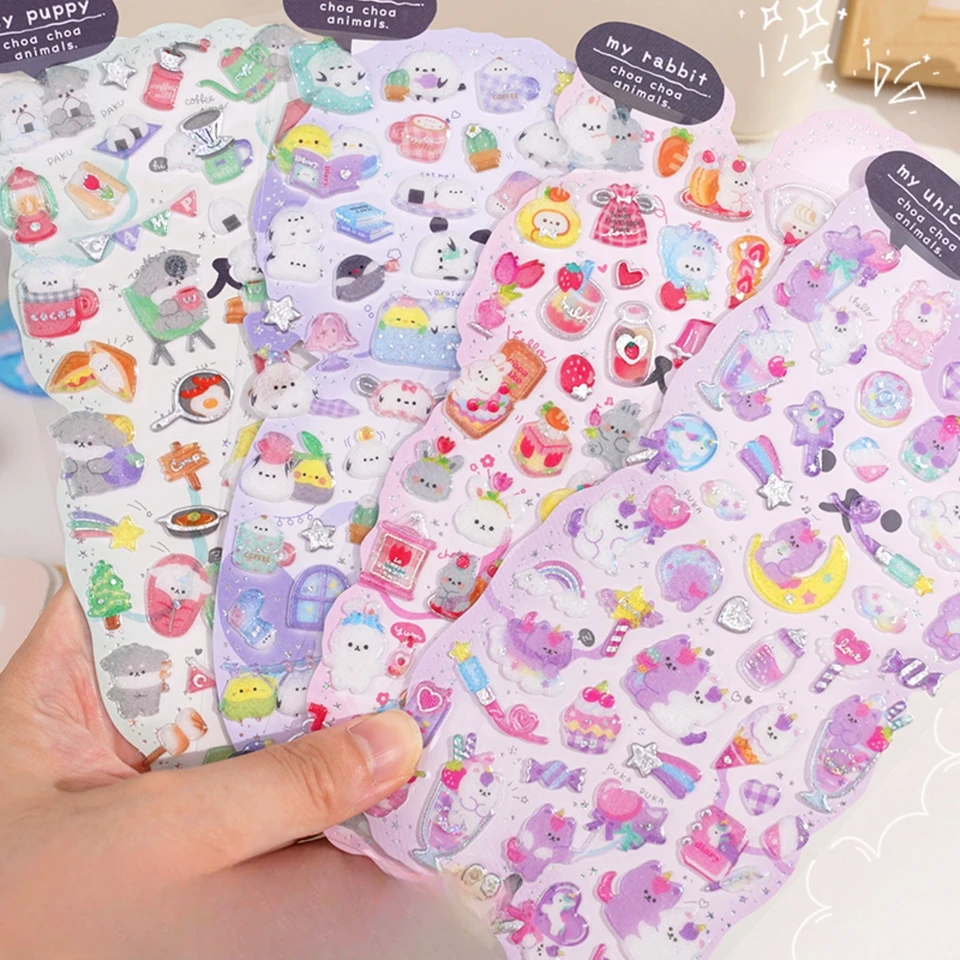 1 ks kawaii farebné cukrovinky 3D krištáľové nálepky na screpbooking DIY Žurnaling kancelárske potreby s nálepkou Diár Darčekové ceny Kids
