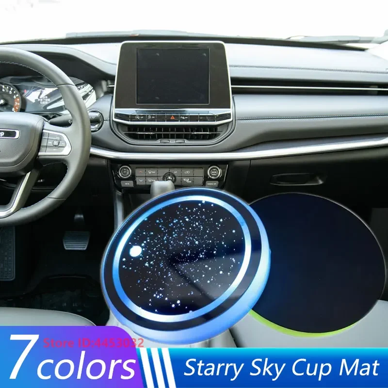 1 ks LED 7 Colors CoP Držiteľ Svetlo pre Jeep Patriot Grand Cherokee veliteľ Wrangler Coaster Fotoindukcie doplnky