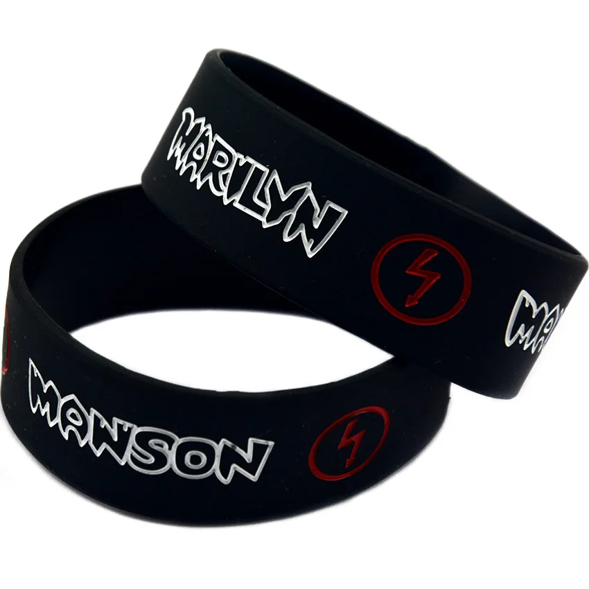1 ks Marilyn Manson Silikone Gum Gume náramok s 1 palcovými hudobnými skupinami darčekový náramok