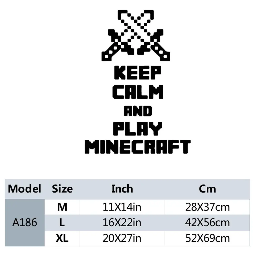 1 ks nová hra Keep Calm a hrajte Minecraft Domov Decor Decor Stuppre pre nálepky