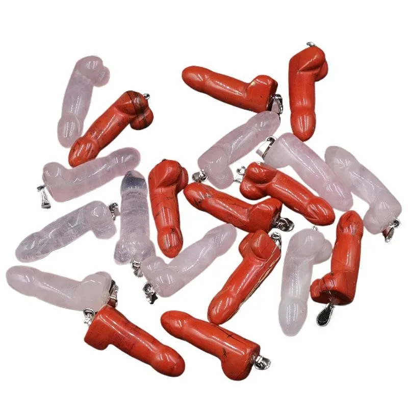 1 ks prírodný kameň kryštál 1-palcový penis Keychain DIY dospelých spceical Keychain Crystal Special Charms Fashion Jewerly príslušenstvo