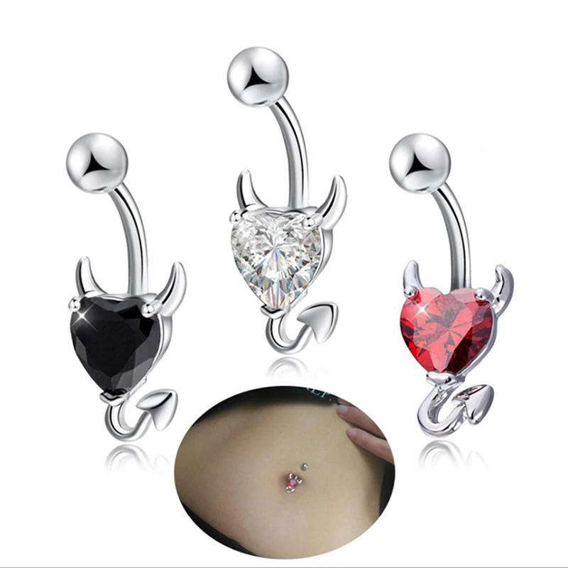 1 ks pupkové brušné gombíky prsteň Glitter Love Heart Decor Decor Piercing Jewelry pupk NA