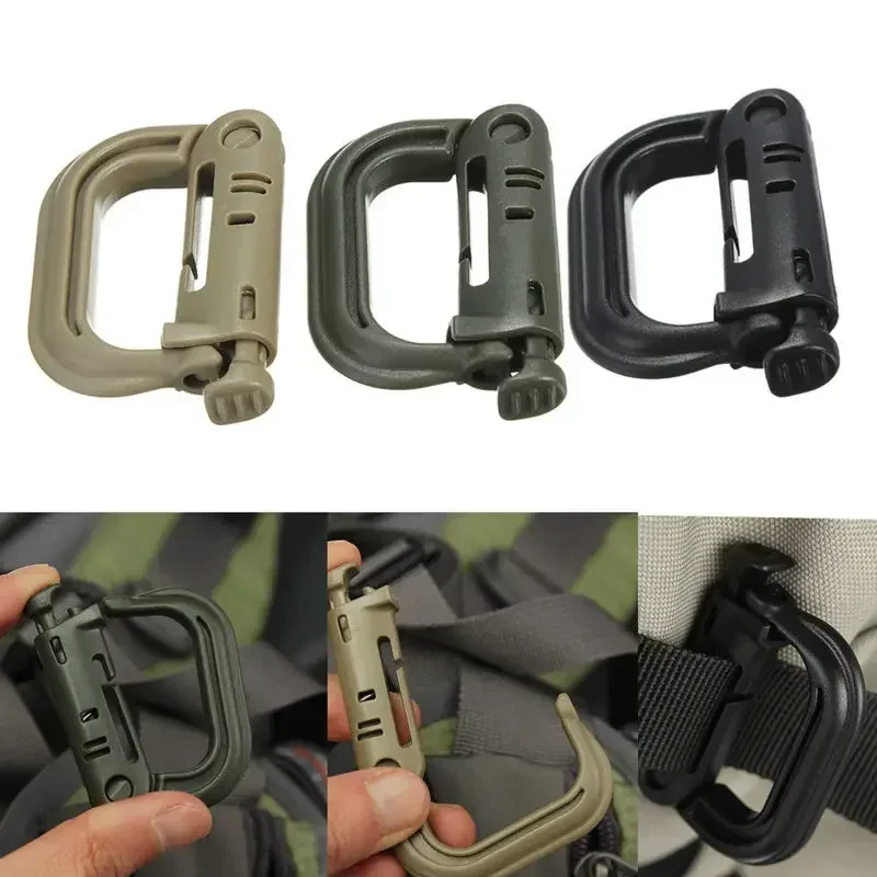 1 ks Shackle Carabiner D-Ring Clip Molle Webbing Batočne pracka Snap zámok Grimlock Camp Camp Hory Climb Outdoor