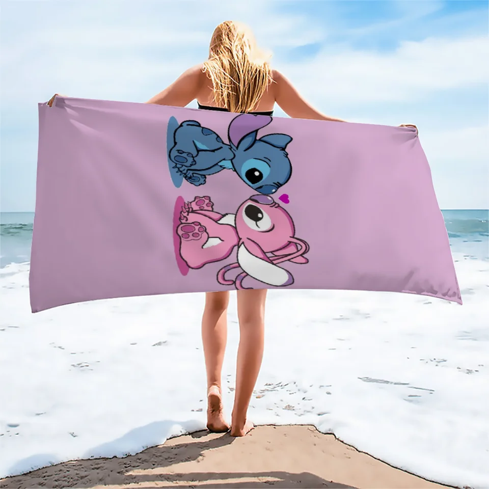 1 ks steh karikatúra Disney Collection Beach Towel - super absorpcia, rýchla suchá, ľahká, mäkká a nadmerná mikrovlákna pláž B