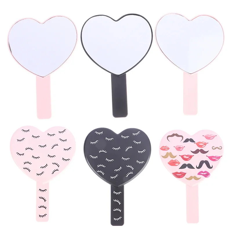 1 ks vysoké definície vreckového ručného srdca v tvare rias zrkadla mihalnice Inšpekcia zrkadlového make-up gadgets márnosť zrkadlové darčeky