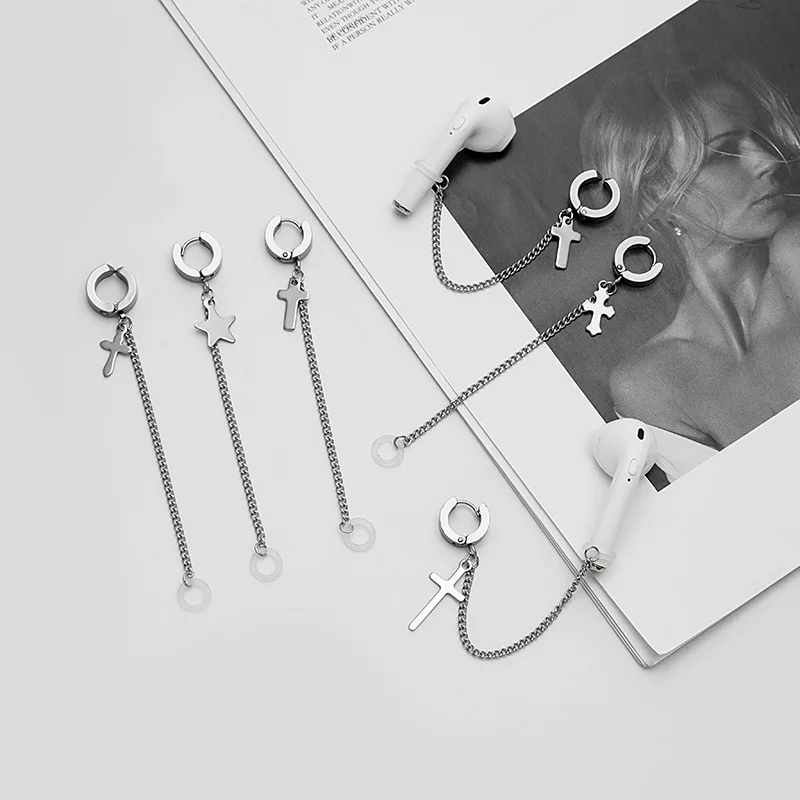 1 ks z nehrdzavejúcej ocele Anti-Lost Ear Clip/náušnica pre módne náušnice pre slúchadlá pre AirPods Pro 1/2/3