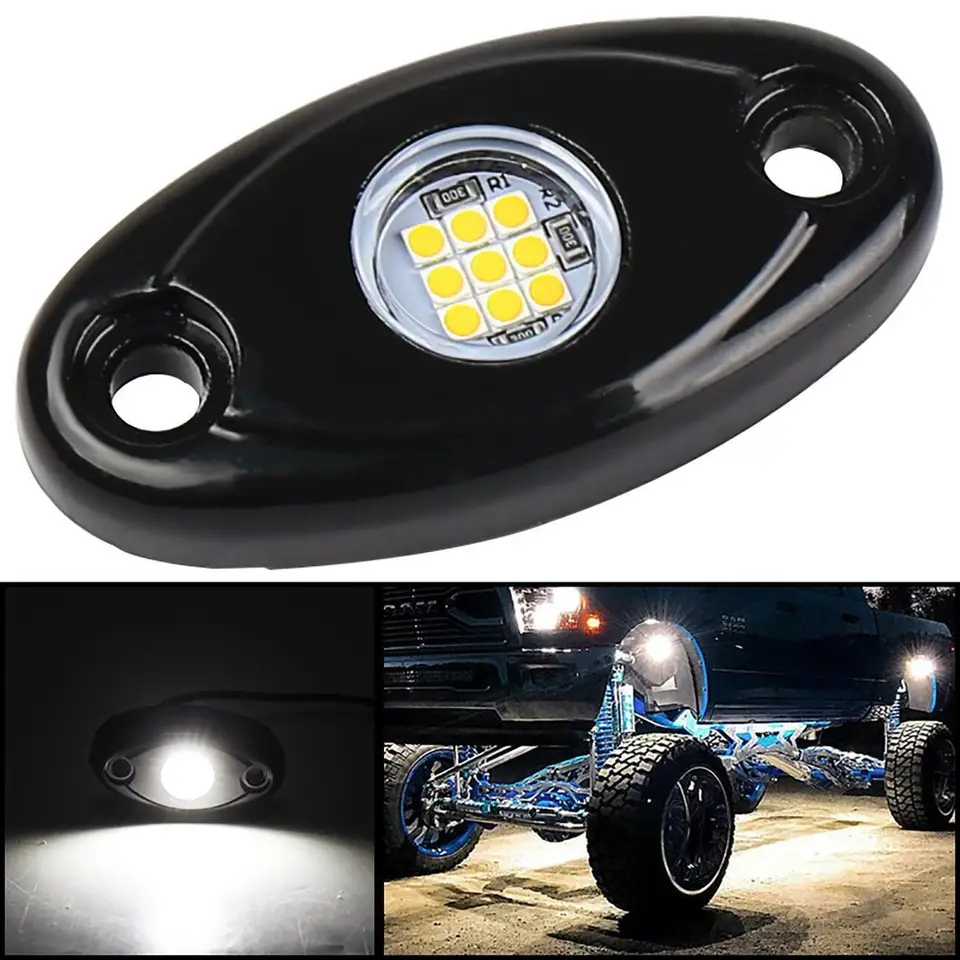 1 kus 9 -losed car Led Rock Light RGB Exteriérová atmosféra Svetelná spodná lampa pre džípový terč Truck Atv UTV Underbody Strana lode