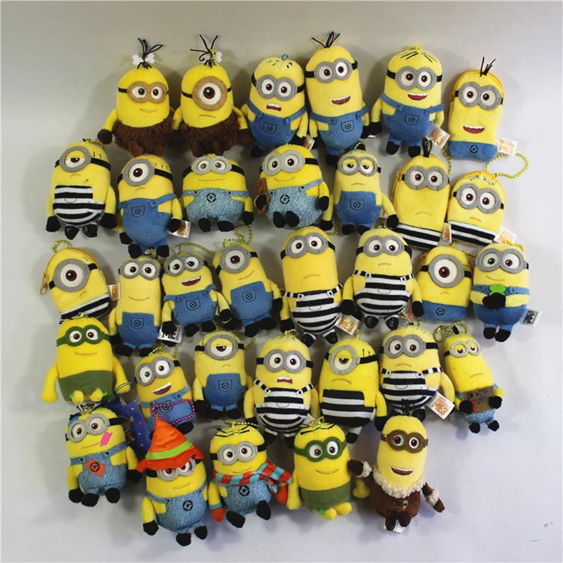 1 kus Despicable Me Kevin Bob Minions Doll Keychain roztomilý Minion Plush Pendant Car Keychain Detská hračka Darček