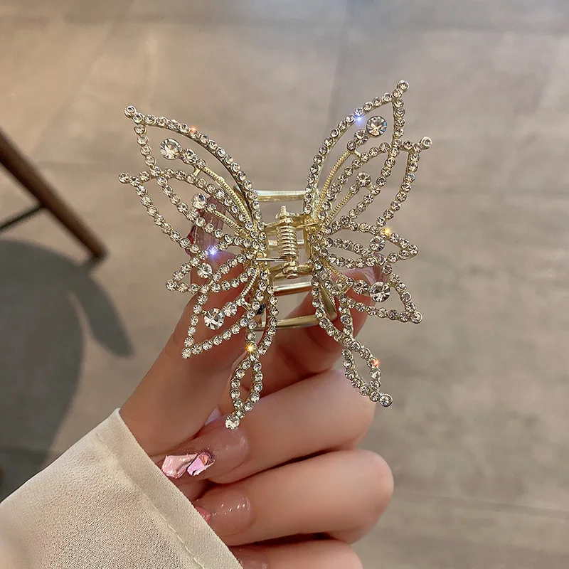 1 kus motýľ Scrunchy Clip Hair príslušenstvo Zadná časť hlavy doska vlasová klip Elegantná teplota perly kamienok Advanced SE