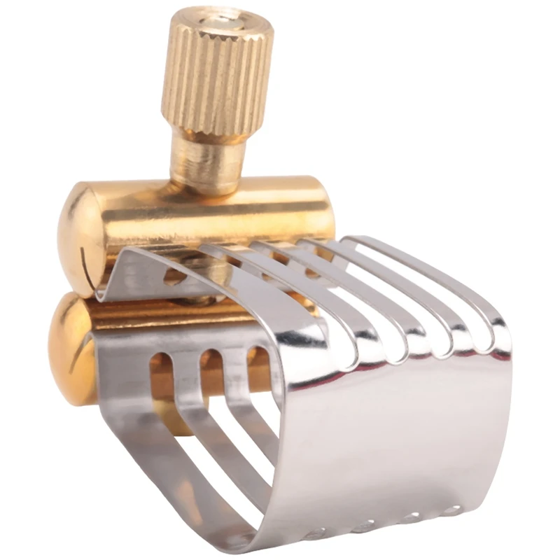 1 kus trojprieska saxofónu svorky na náustok ligature Clip Sax Head Clip Zlato a striebro