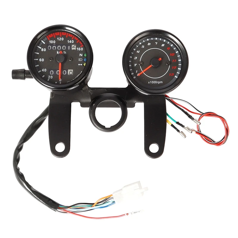 1 kus univerzálneho motocyklového tachometru kilometer LED podsvietenia Tachometer čierny