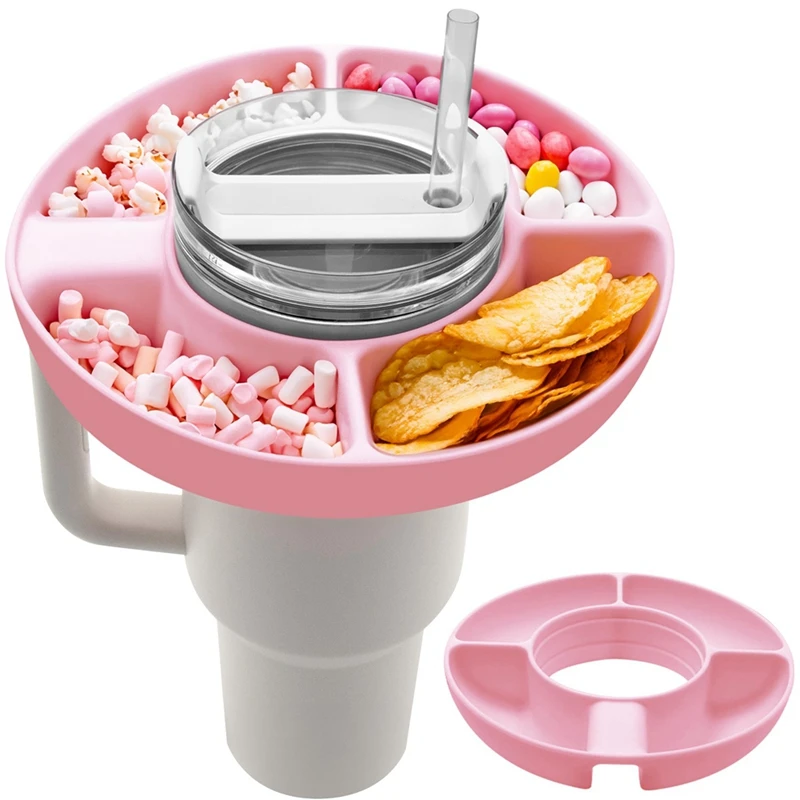 1 kusová občerstvenie misky pre Stanley 40oz pohár s rukoväťou opakovane použiteľné občerstvenie ružové silikagél pre Stanley Snack Tray