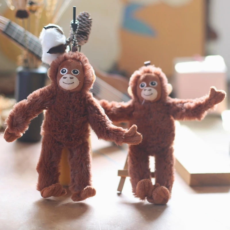 1 kár karikatúry gorilla plyšové hračky šimpanzy opice Monkey prívesok Soft Soft Doll Doll Keychain batoh auta kľúča prsteň dekor detské darčeky