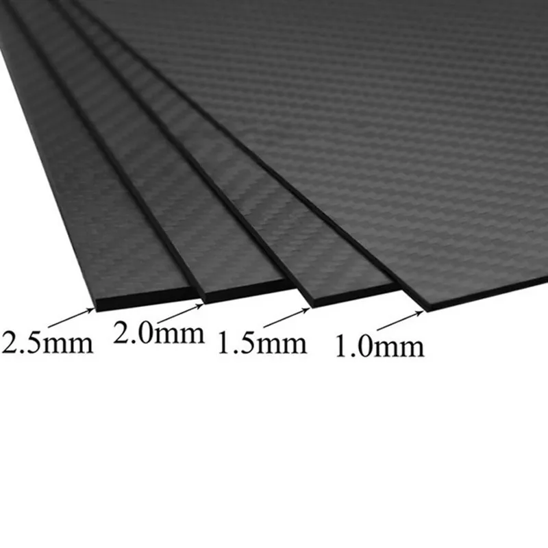 1 listový matný povrch 3k 100% plech s uhlíkovými vláknami 1,6 mm hrúbka 2 mm