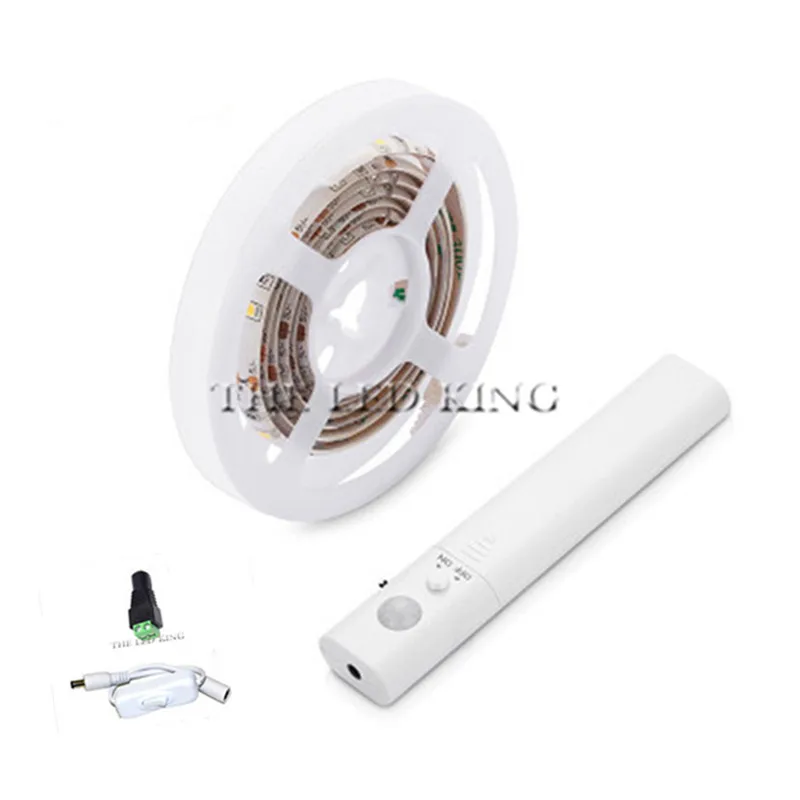 1 m 2m 3 m 4m 5m 5m LED pásik PIR Motion Sensor Svetlo Smart Zapnite lôžko Light Flexiable LED LAMP pre lampu pre skrinku kuchyňu