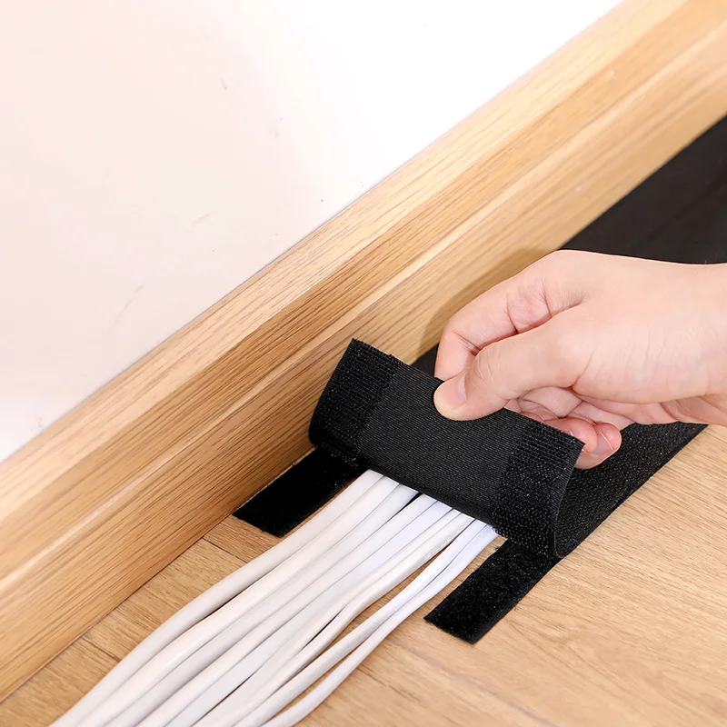 1 m kryt kábla Nylon lepkavý drôt chránič podlahovej prikrývky Opätovne použiteľné riadenie šnúrky pre podlahu/koberec/kmeň/stôl