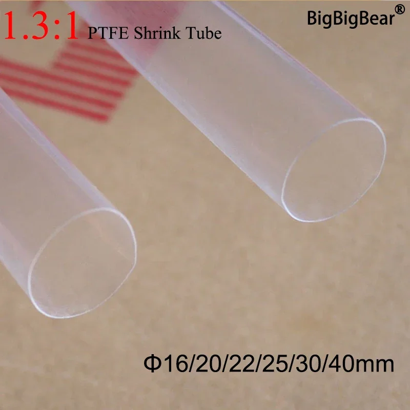 1 m Ptfe Plastová tepelná zmršťovacia trubica priemer 16 mm ~ 40 mm FEP F46 1,3: 1 pomer zmrašťovania 200deg.c Vysoká teplota 600 V priesvitný