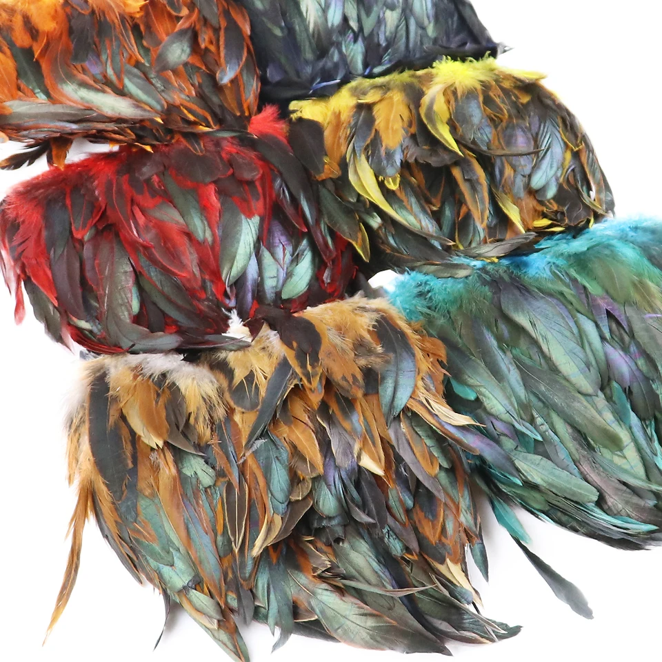 1 meter Prírodné kohúty perie orezanie čierneho oblečenia Šijací stuha 15-18 cm Feather Fringe pre večierky dekorácie remeselníkov