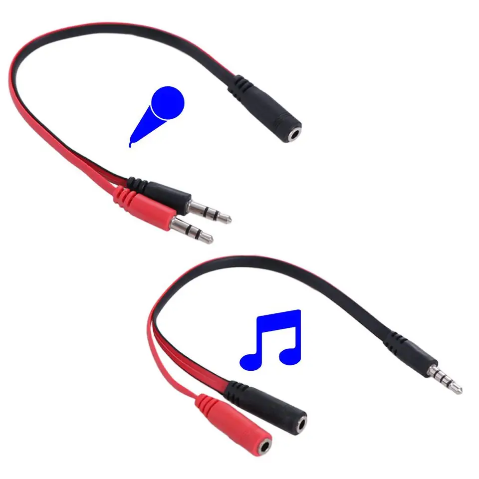 1 Muž do 2 žien 3,5 Jack Audio Splitter Cable Audio kábel adaptér Adaptér 1 Žena až 2 mužský stereofónny inteligentný telefón