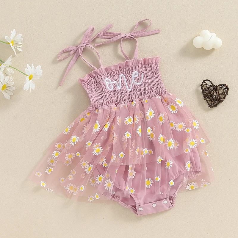 1. narodeniny Girl Romper Šaty Dievčatá Dievča