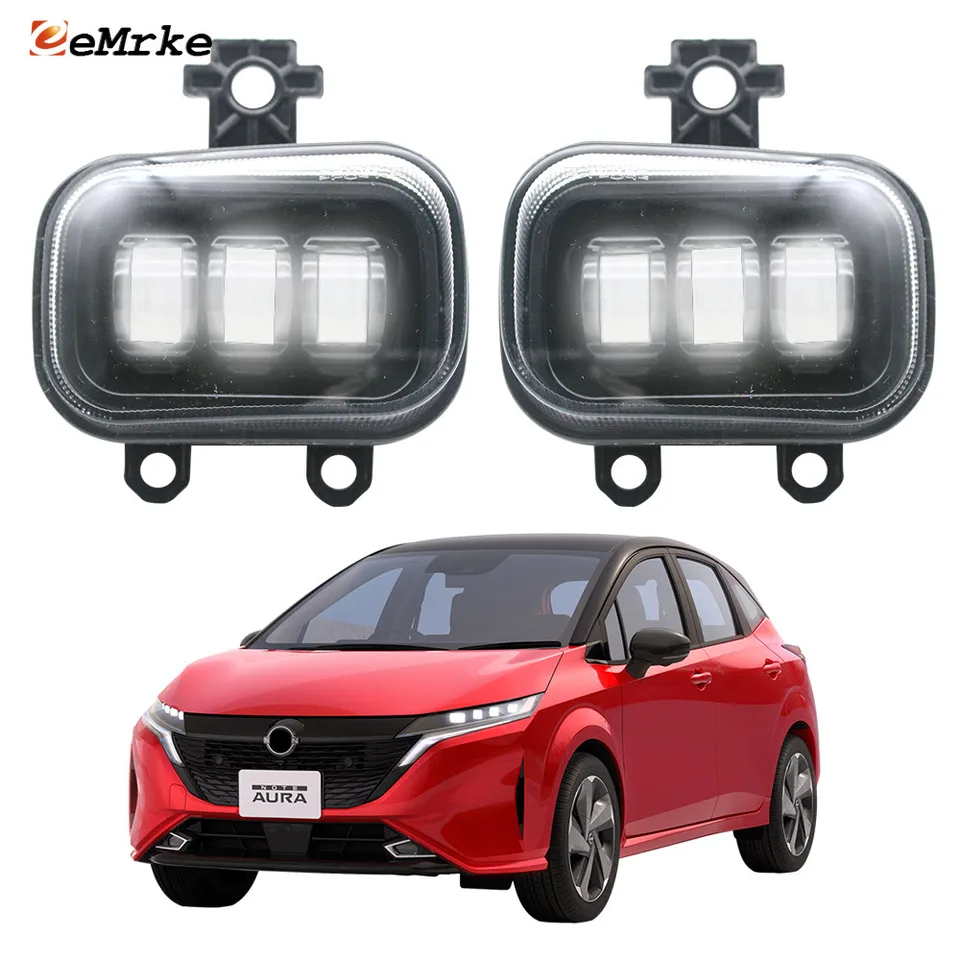 1-nastavená biela žltá DRL LED hmlové svetlá Čisté šošovky pre nissan poznámku E13 2021 2022 2023 Zostava hnacej lampy predného auta 40W