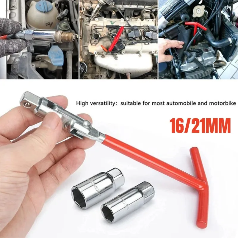 1 nastavte kľúč zapaľovacej sviečky 16 mm/21 mm t rukoväť kľúča Odstraňovanie ručných náradia inštalačný - odolný, nastaviteľný, kompaktný soketový set
