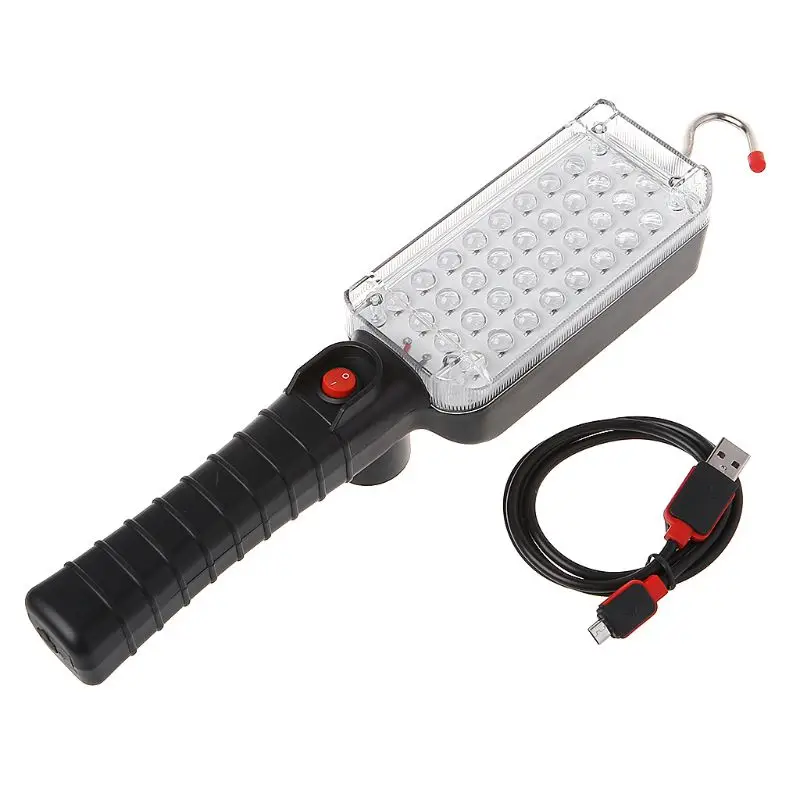 1 Nastavte prenosné USB Nabíjateľné pracovné svetlo COB Opravujúce lampu s magnetom a háčikom 34 LED baterka Zapnuté/vypnuté Whosale & Dropship