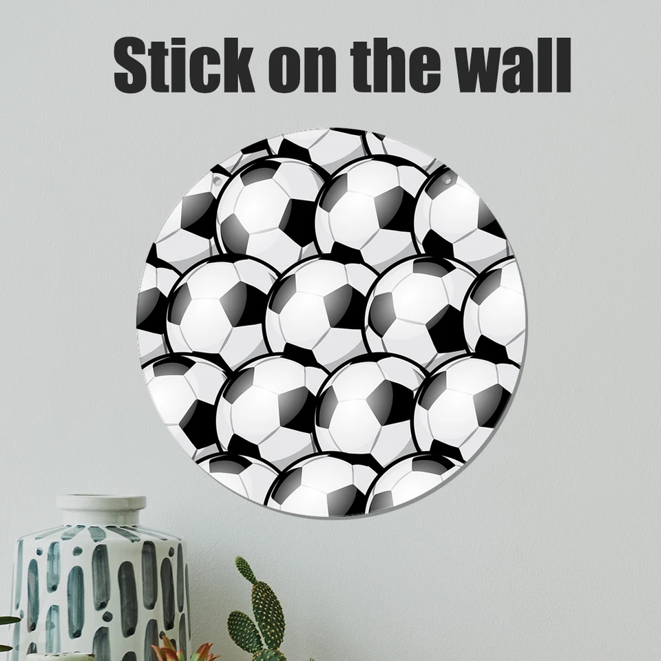 1 pc Beauty Light White/Black Futbal 15/20cm Šírka akrylového okna zavesenie dekorácie dekorácie zafarbené akrylové panelové sklenené vzor