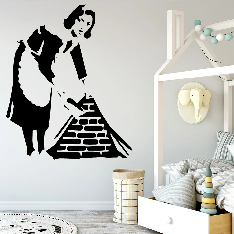 1 pc slúžka Funny Self Adhesive Vinyl Vodotesná stena umenie obtisky obývacia izba Spálňa nástenná maľba Drop Doprava