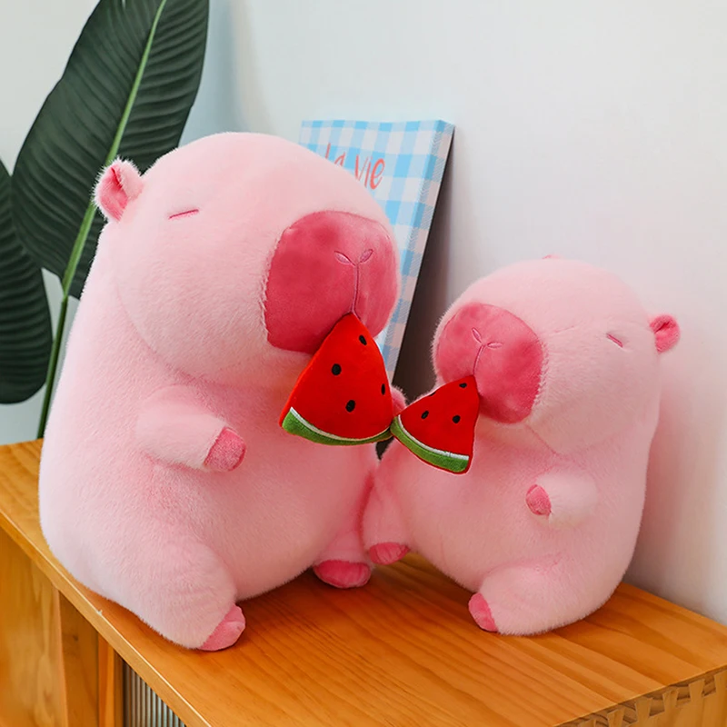 1 Pccute Pink Watermelon Caphybara Plyšová kapybara simulácia pre bábiku Animal Capibara Fluffty Soft Soft Doll Doll Kirbest Birthday Darček